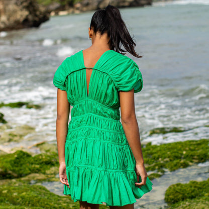 The Srikandi Dress in Kelly Green