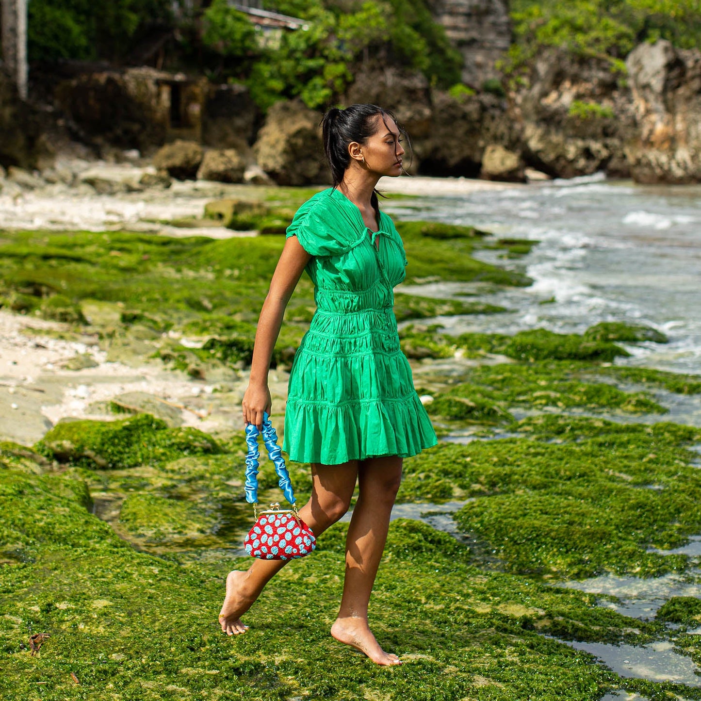 The Srikandi Dress in Kelly Green
