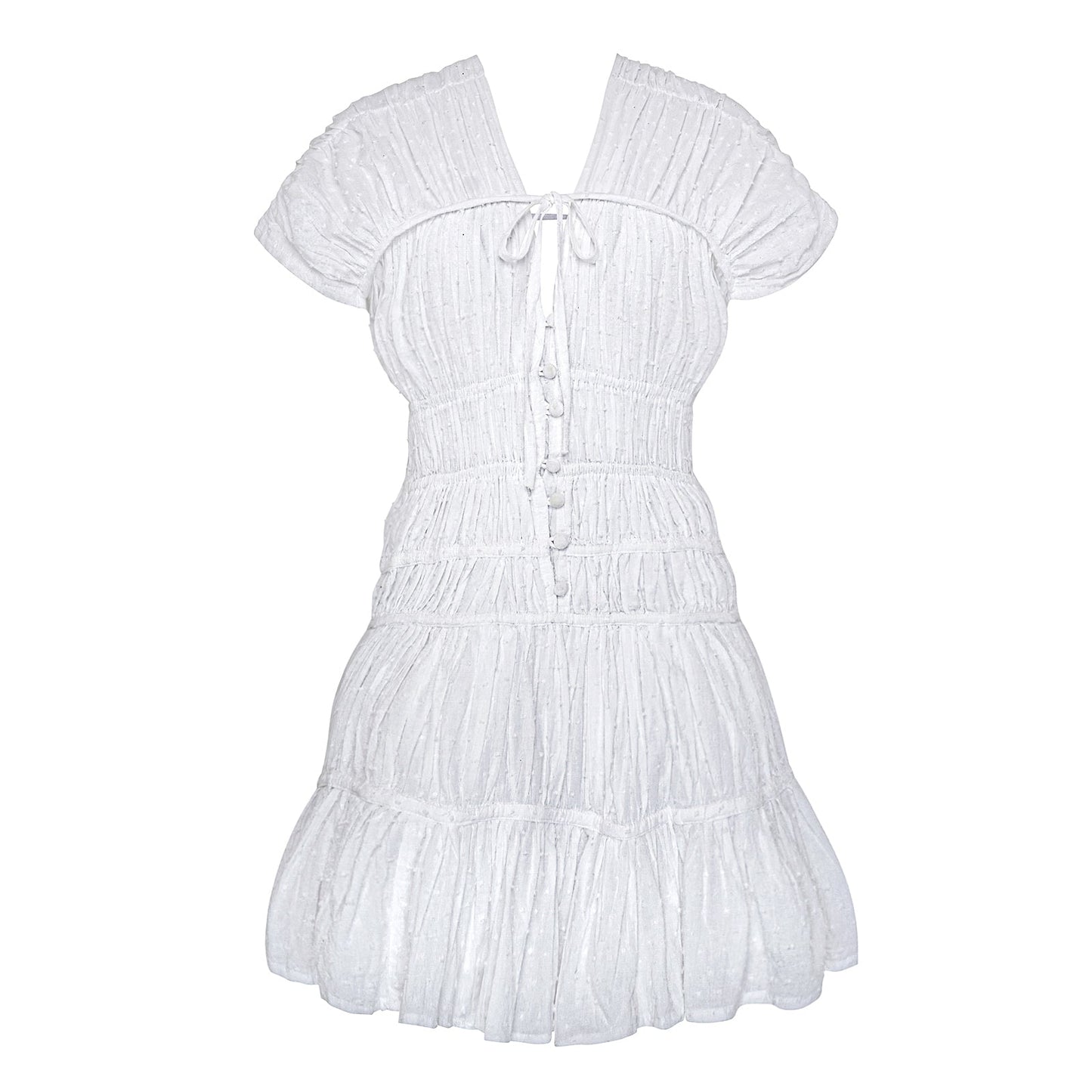 The Srikandi Mini Ruffle Dress in White