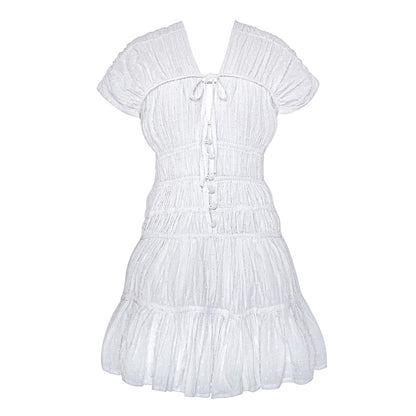 The Srikandi Mini Ruffle Dress in White