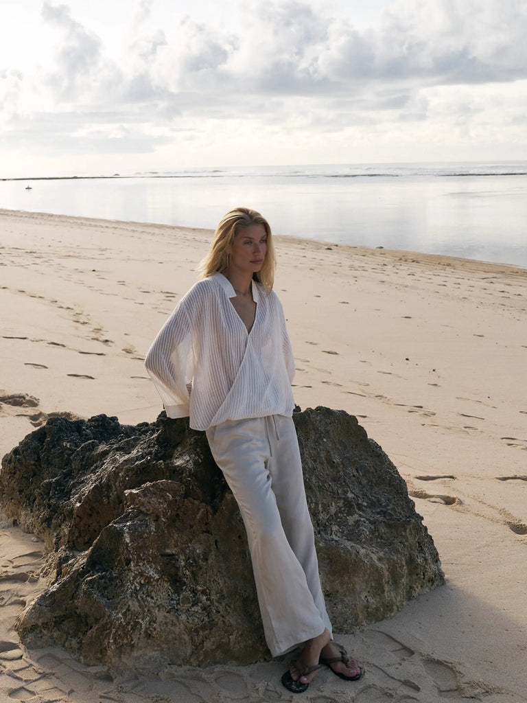 Sade Top - White Stripes by The Handloom The Handloom