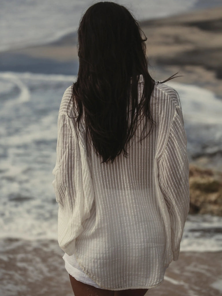 Sade Top - White Stripes by The Handloom The Handloom