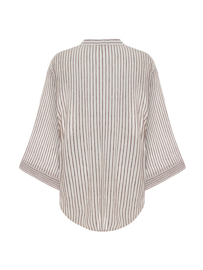 Sade Top - Burgundy Stripes