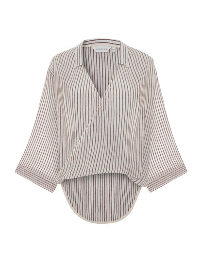 Sade Top - Burgundy Stripes