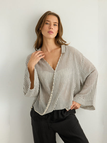 Sade Top - Black Stripes