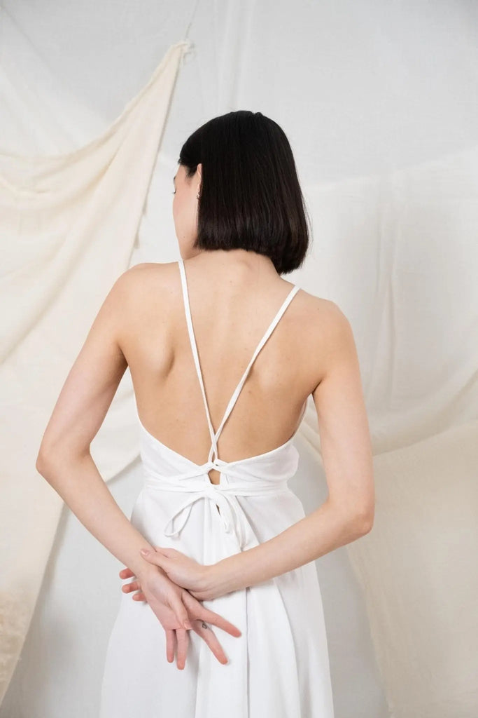 Sage Maxi Dress White - The Handloom