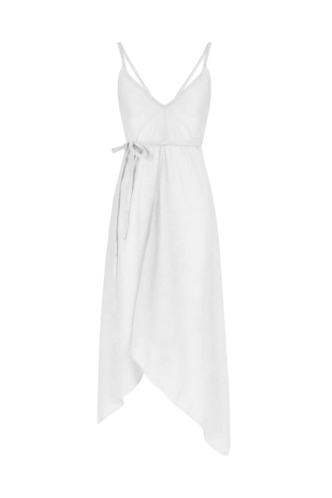 Sage Maxi Dress White - The Handloom