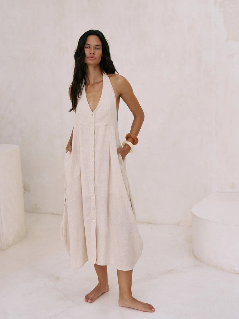 Sahara Sun Maxi Dress - Natural by The Handloom The Handloom