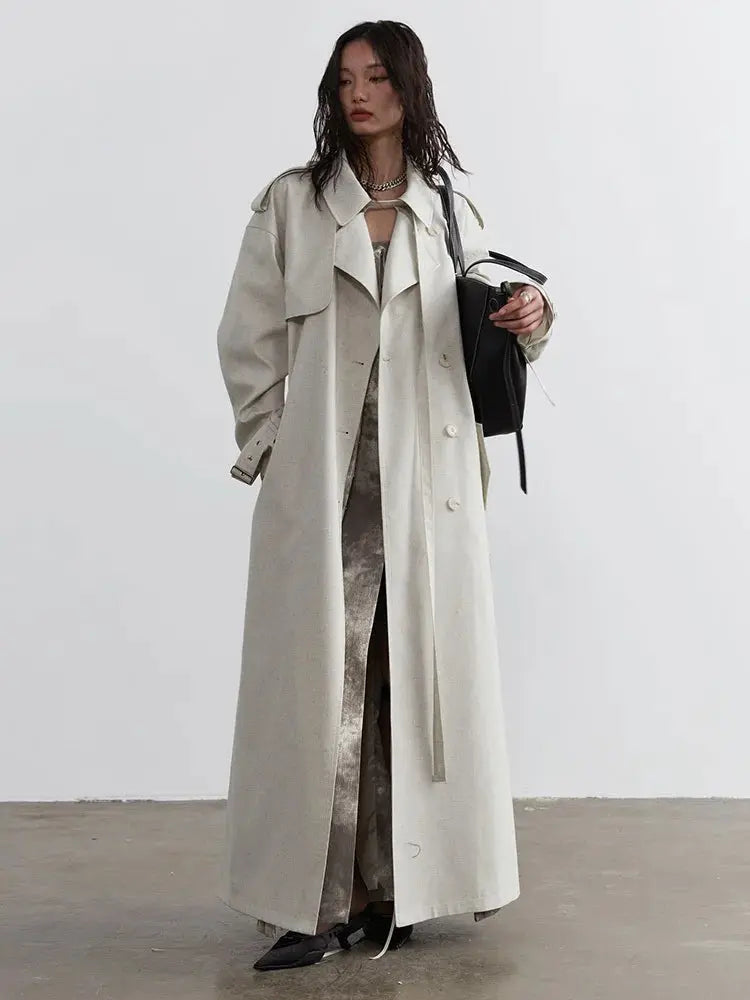 Sahsuha Buckle Trench Coat by Marigold Shadows Marigold Shadows