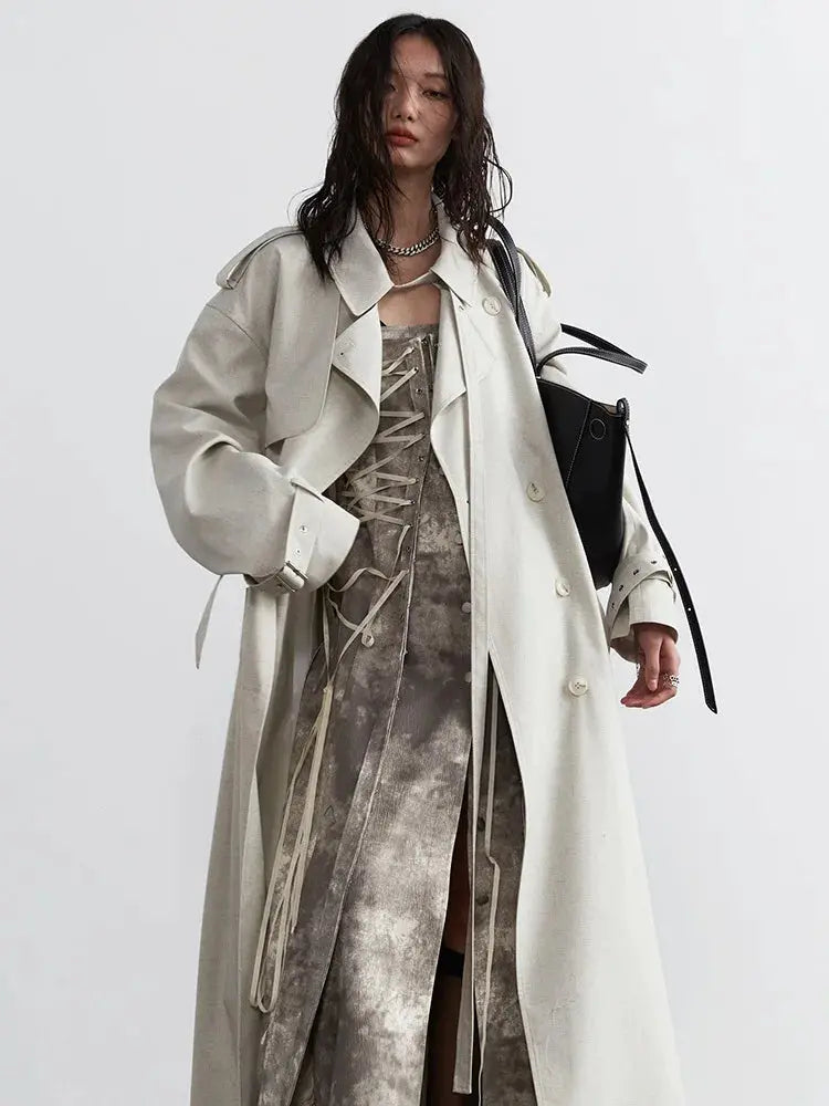 Sahsuha Buckle Trench Coat by Marigold Shadows Marigold Shadows
