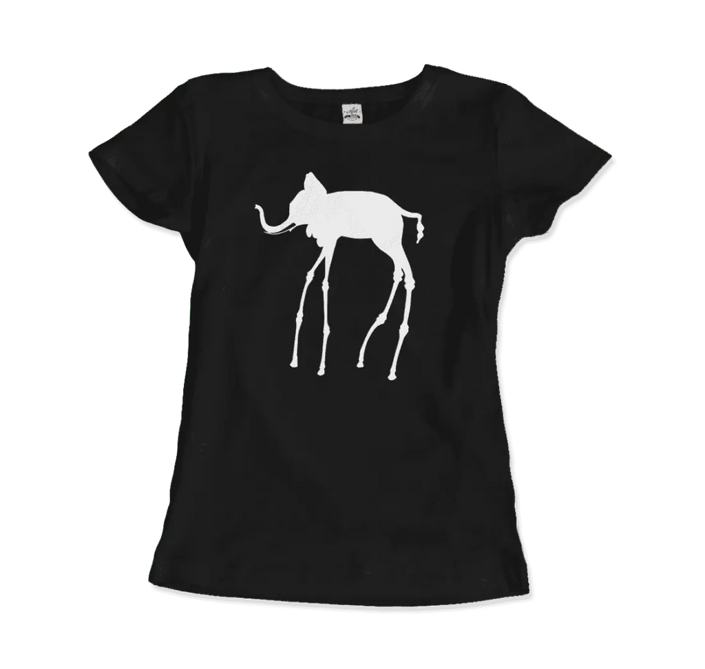 Salvador Dali Elephant Sketch T-Shirt by Art-O-Rama Shop ART-O-RAMA-SHOP