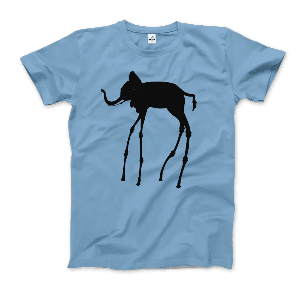 Salvador Dali Elephant Sketch T-Shirt by Art-O-Rama Shop ART-O-RAMA-SHOP