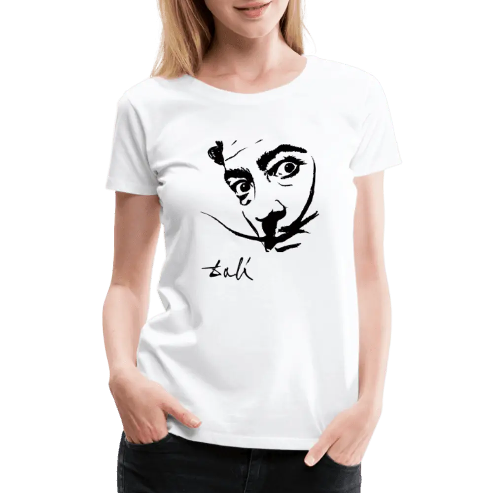 Salvador Dali Portrait Sketch Artwork T-Shirt by Art-O-Rama Shop ART-O-RAMA-SHOP