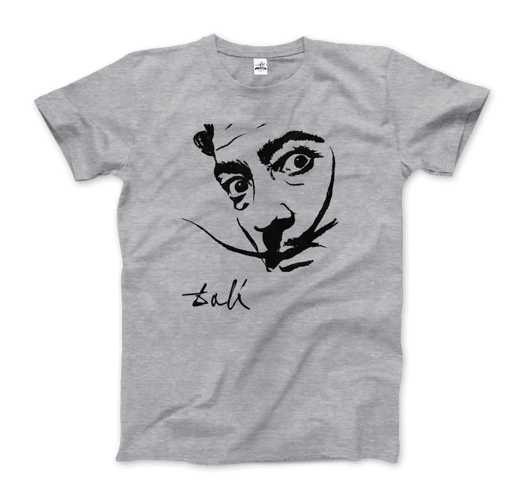 Salvador Dali Portrait Sketch Artwork T-Shirt by Art-O-Rama Shop ART-O-RAMA-SHOP