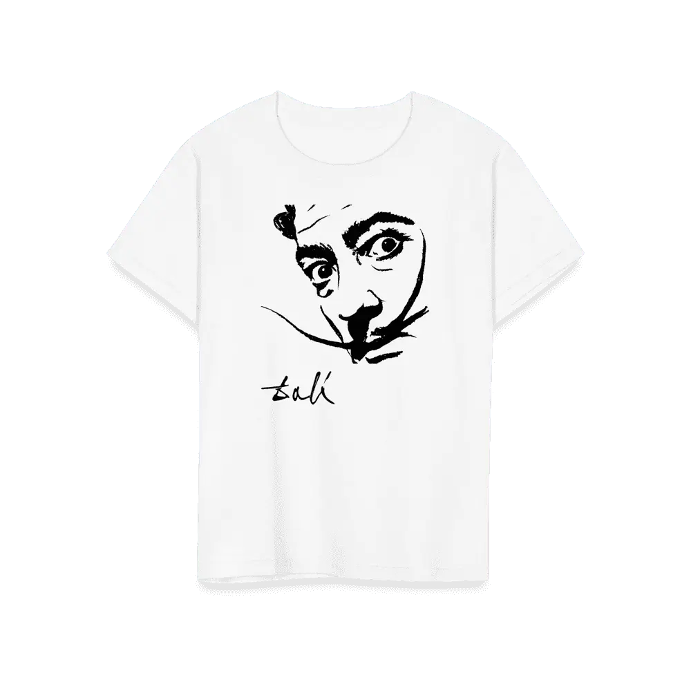Salvador Dali Portrait Sketch Artwork T-Shirt by Art-O-Rama Shop ART-O-RAMA-SHOP