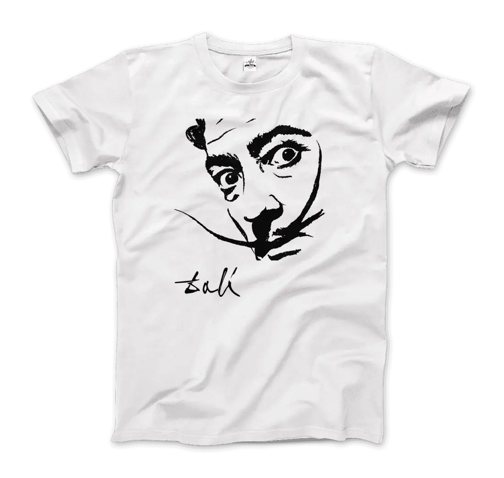 Salvador Dali Portrait Sketch Artwork T-Shirt by Art-O-Rama Shop ART-O-RAMA-SHOP