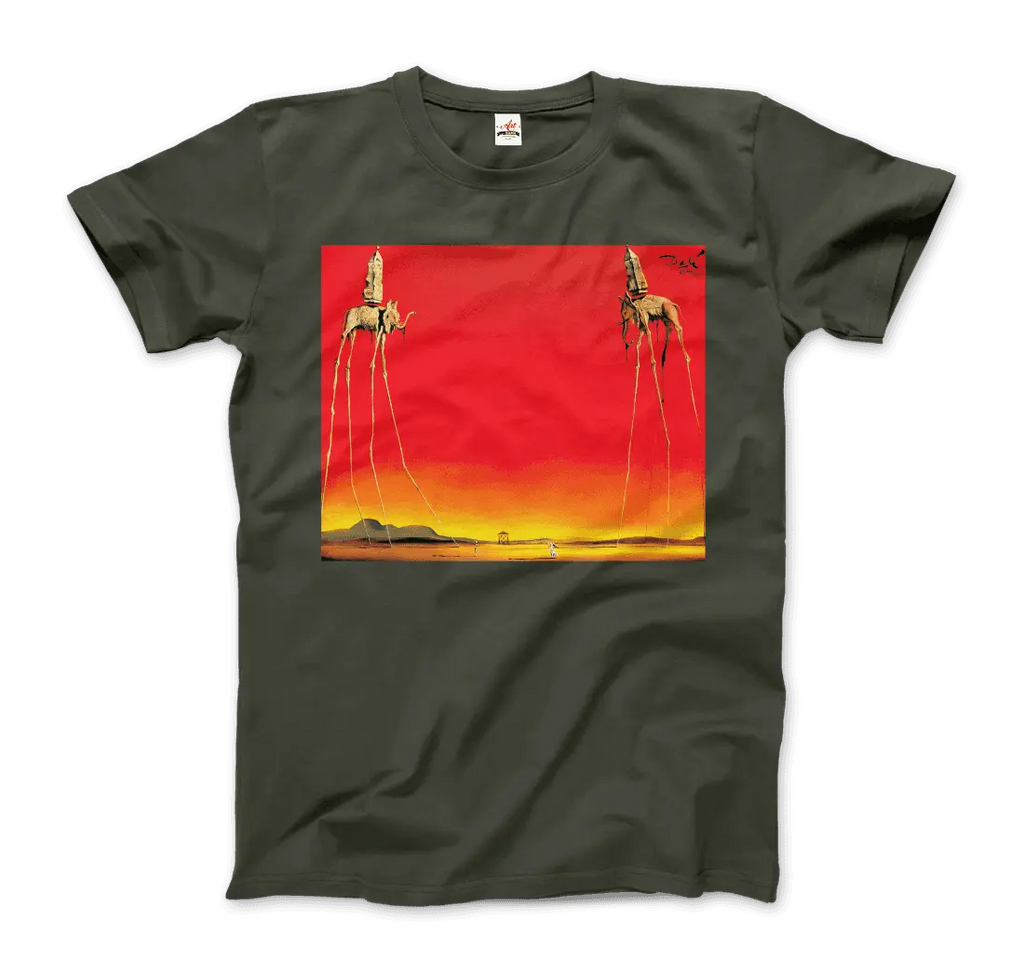 Salvador Dali, The Elephants Artwork T-Shirt by Art-O-Rama Shop ART-O-RAMA-SHOP