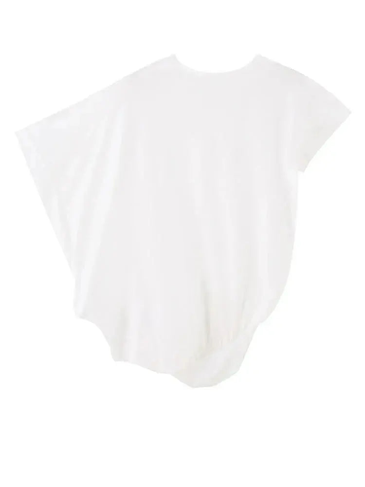 Sandee Asymmetrical Round Neck Shirt by Marigold Shadows Marigold Shadows