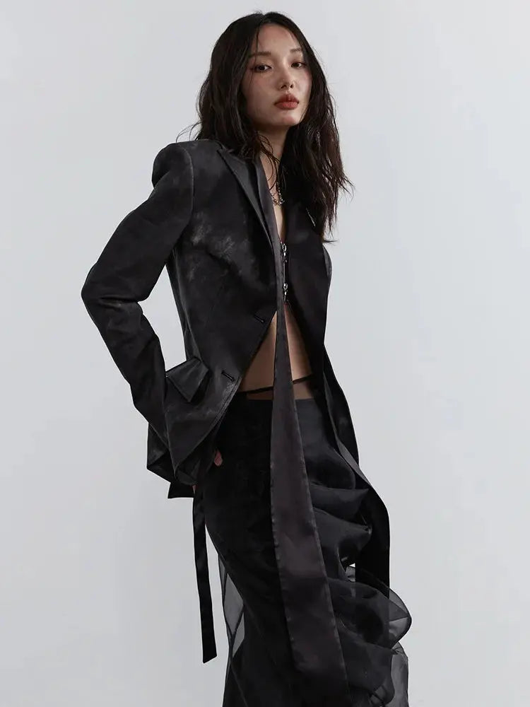 Sangee Vegan Leather Zipper Jacket by Marigold Shadows Marigold Shadows