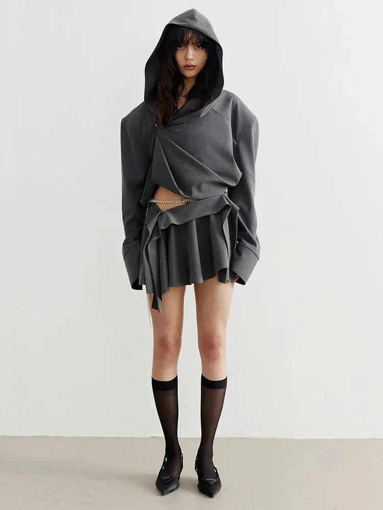 Sayua Cropped Hooded Jacket by Marigold Shadows Marigold Shadows