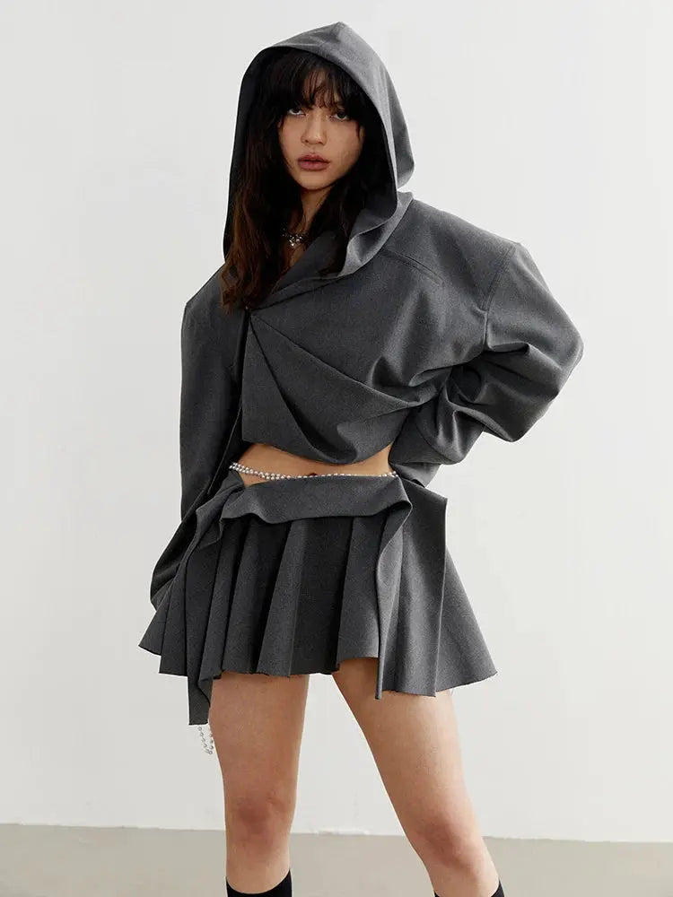 Sayua Cropped Hooded Jacket by Marigold Shadows Marigold Shadows
