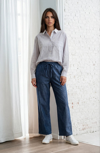 Good Boyfriend Shirt - Menswear Stripe Lavender