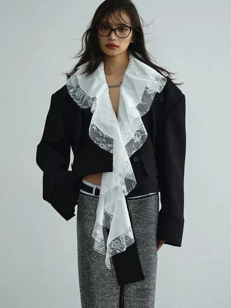 Sheenee Detachable Lace Neck Jacket by Marigold Shadows Marigold Shadows