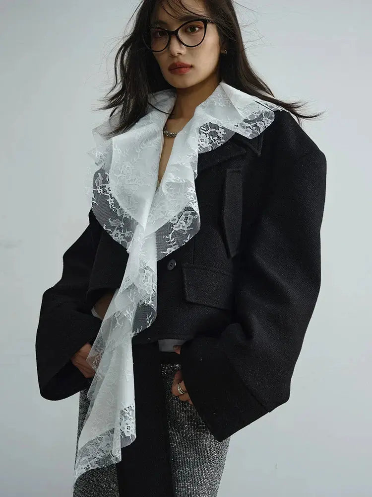 Sheenee Detachable Lace Neck Jacket by Marigold Shadows Marigold Shadows