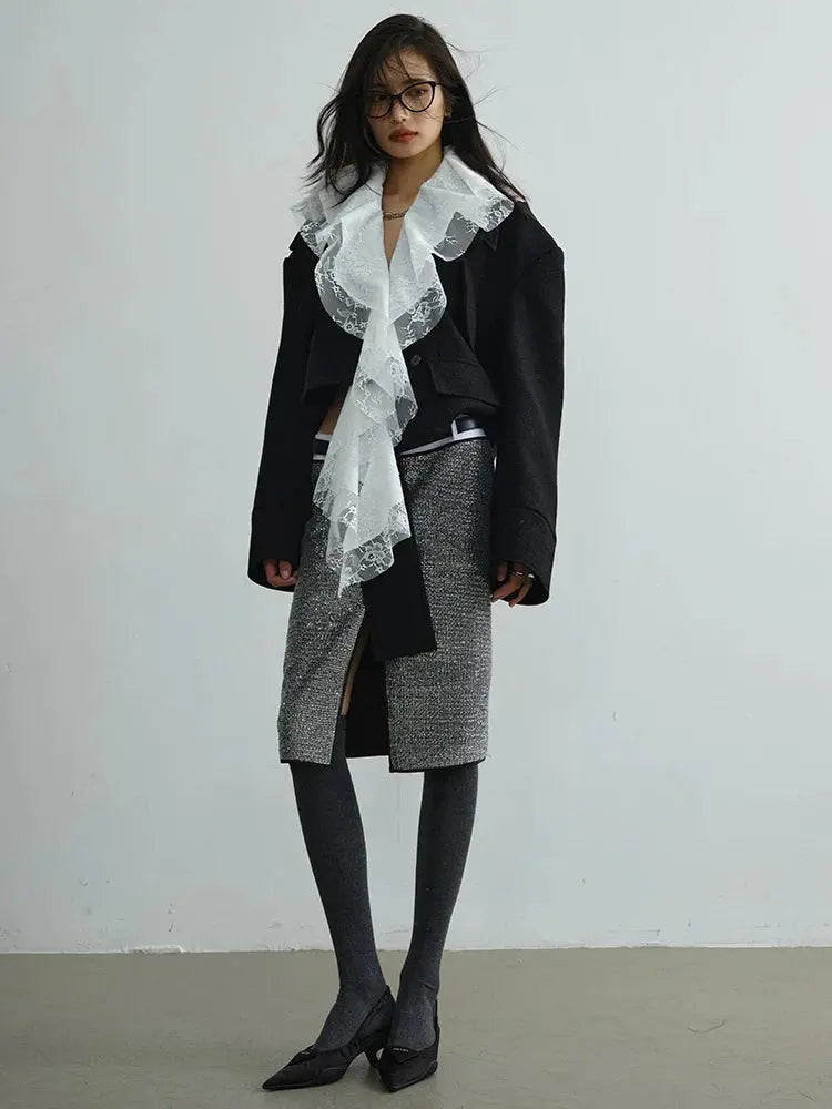 Sheenee Detachable Lace Neck Jacket by Marigold Shadows Marigold Shadows