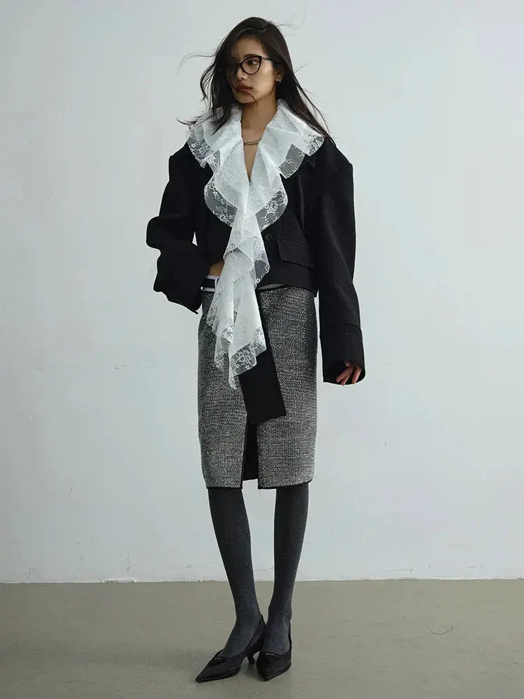 Sheenee Detachable Lace Neck Jacket by Marigold Shadows Marigold Shadows