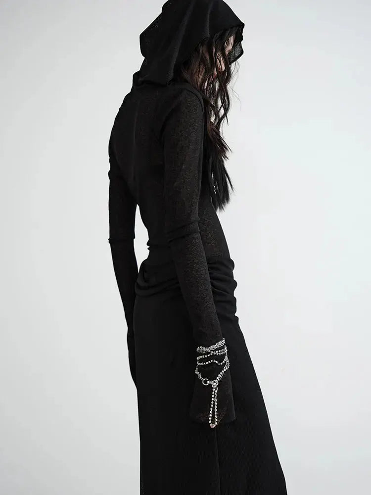 Sheerasay Long Sleeve Hooded Dress by Marigold Shadows Marigold Shadows