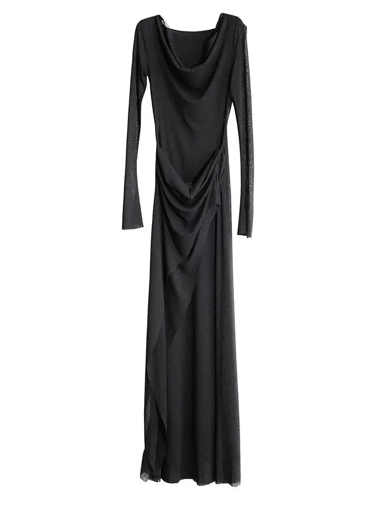 Sheerasay Long Sleeve Hooded Dress by Marigold Shadows Marigold Shadows