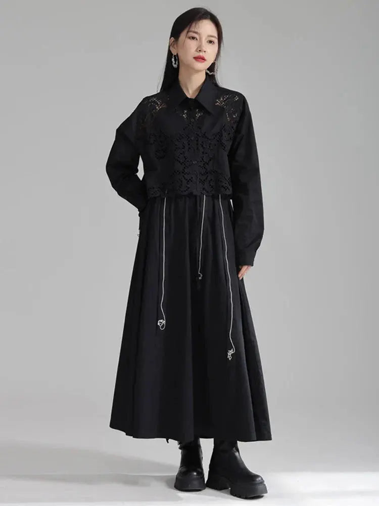 Sherrm Doiley Crop Button Up - Black by Marigold Shadows Marigold Shadows