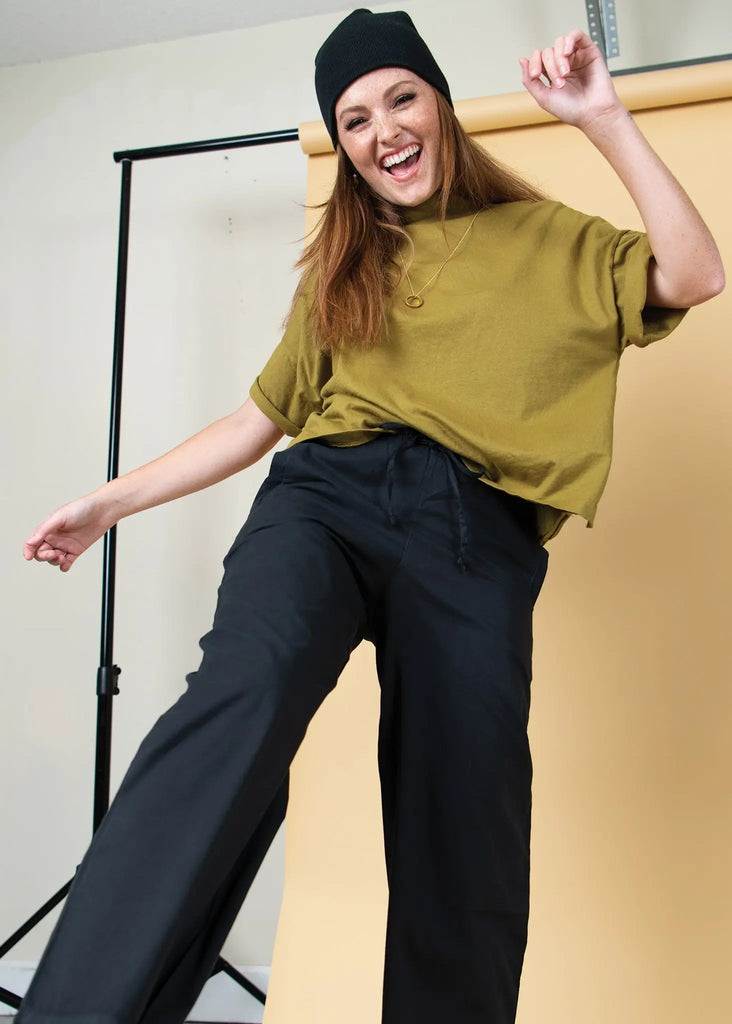 Shore Pant - Black Twill by And For Good And For Good