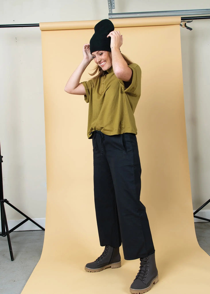 Shore Pant - Black Twill by And For Good And For Good