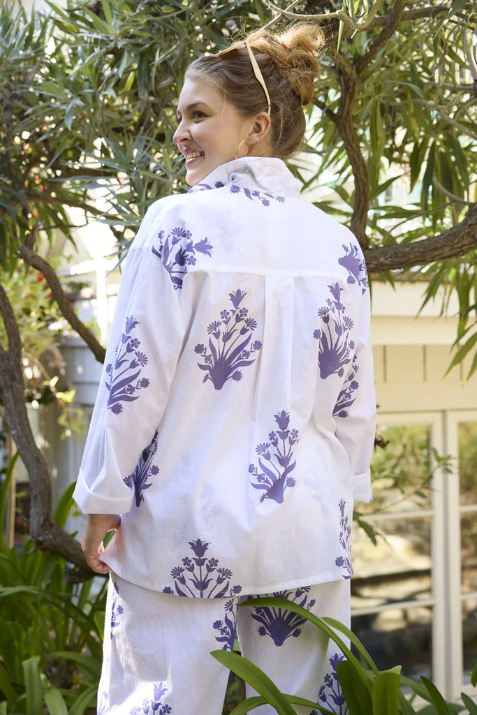 Shore Pant - Cameo Floral Coastal Purple by And For Good And For Good