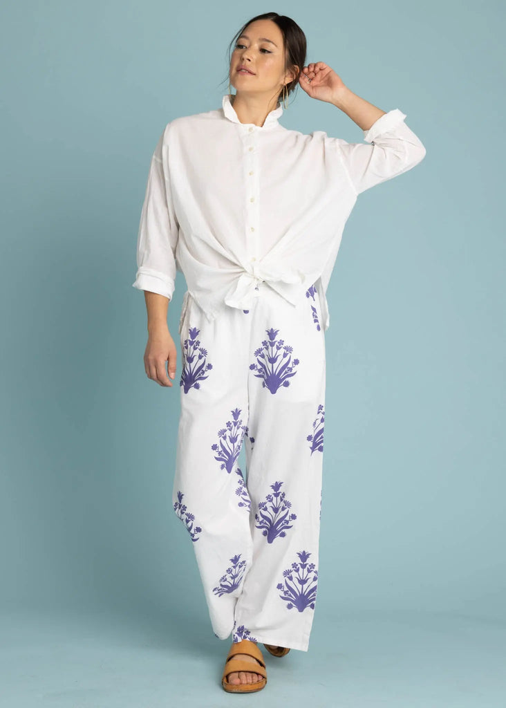 Shore Pant - Cameo Floral Coastal Purple by And For Good And For Good
