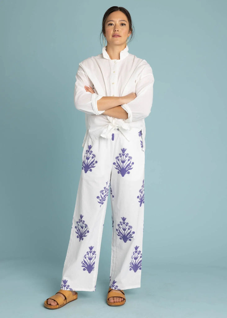 Shore Pant - Cameo Floral Coastal Purple by And For Good And For Good