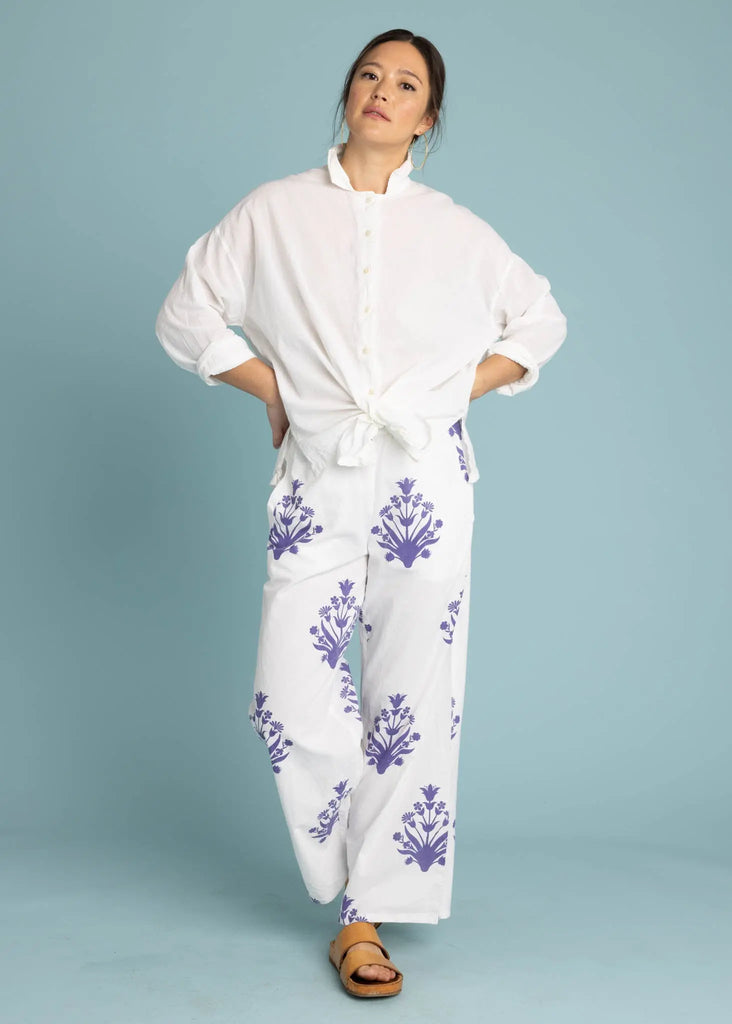 Shore Pant - Cameo Floral Coastal Purple by And For Good And For Good