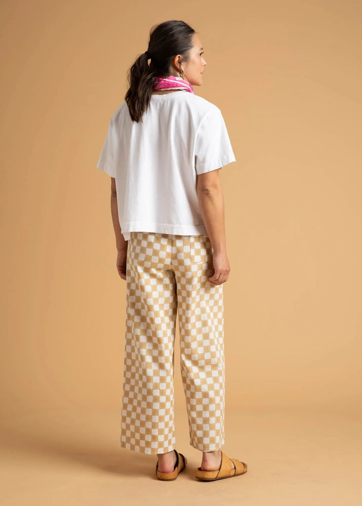 Shore Pant - Checkerboard Natural by And For Good And For Good