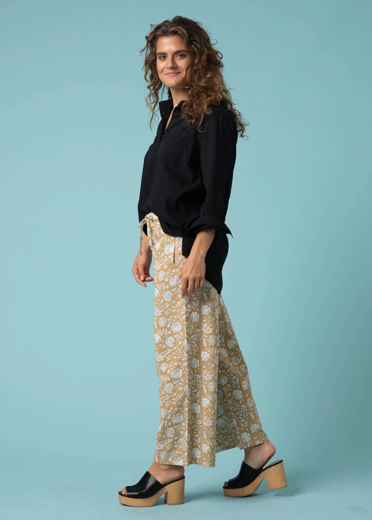 Shore Pant - Floral Escape in Baked Clay & Olive Oil by And For Good And For Good