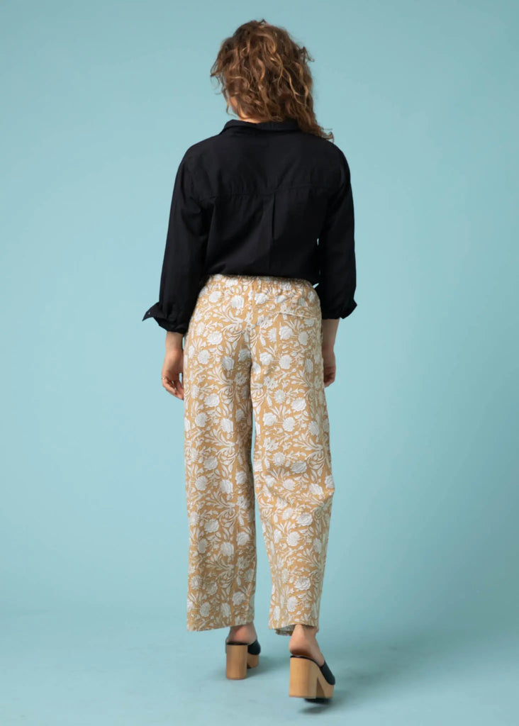 Shore Pant - Floral Escape in Baked Clay & Olive Oil by And For Good And For Good