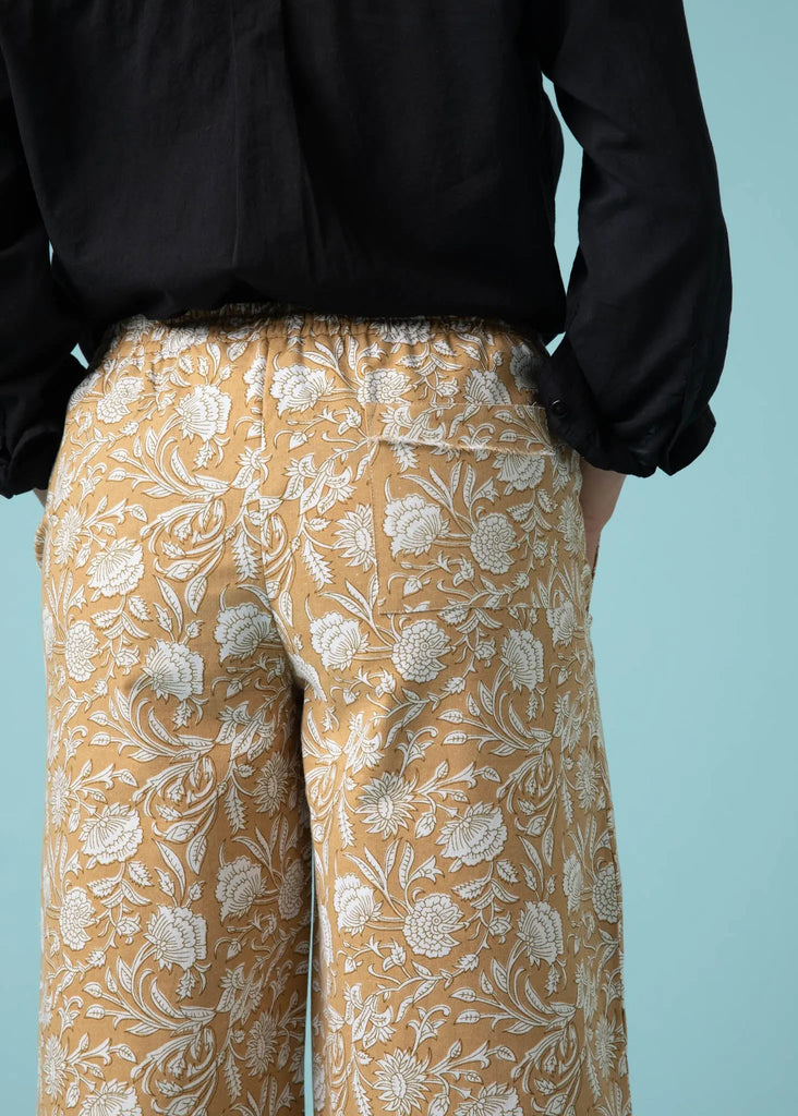 Shore Pant - Floral Escape in Baked Clay & Olive Oil by And For Good And For Good