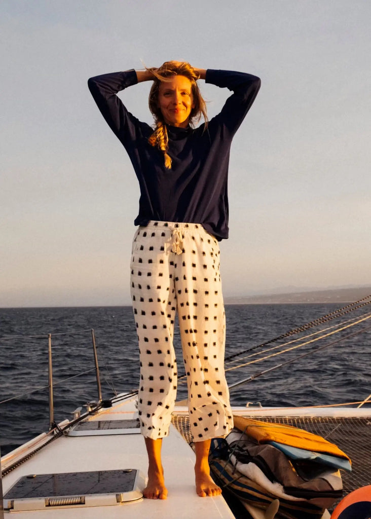 Shore Pant - Ikat Squares by And For Good And For Good