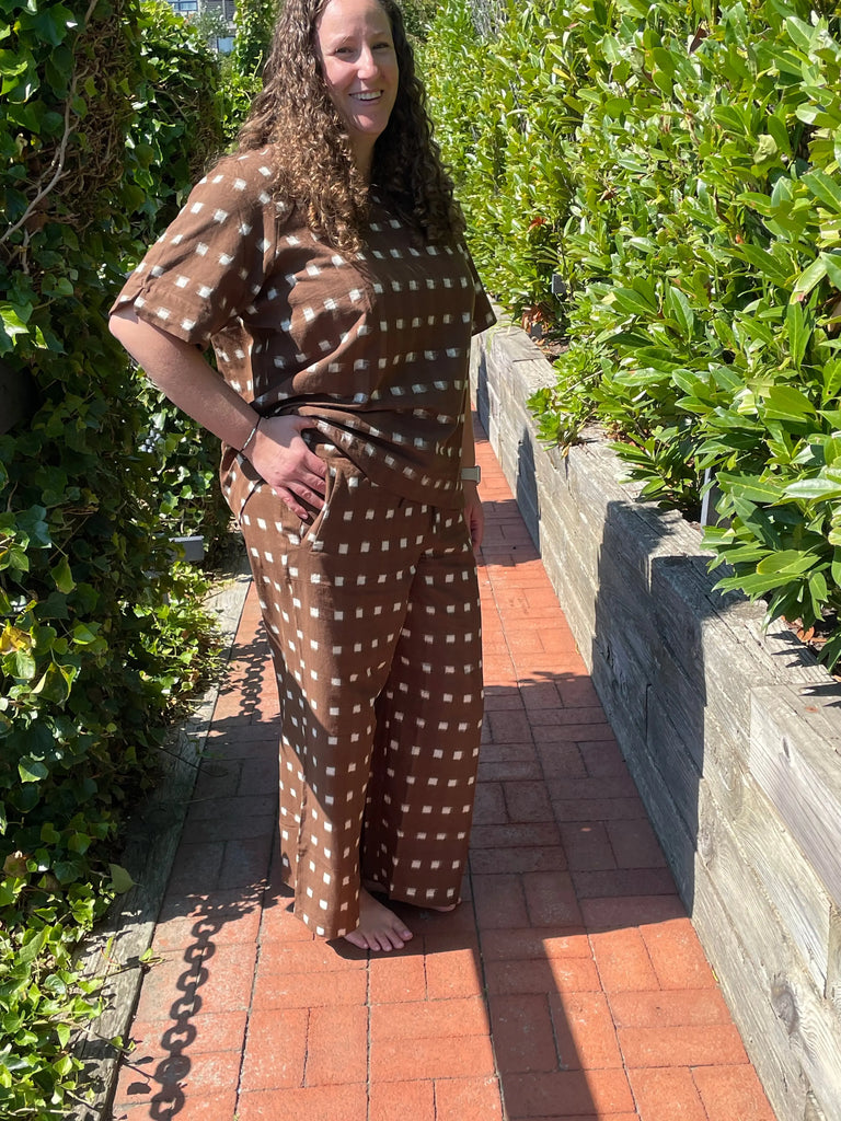 Shore Pant - Ikat Squares by And For Good And For Good