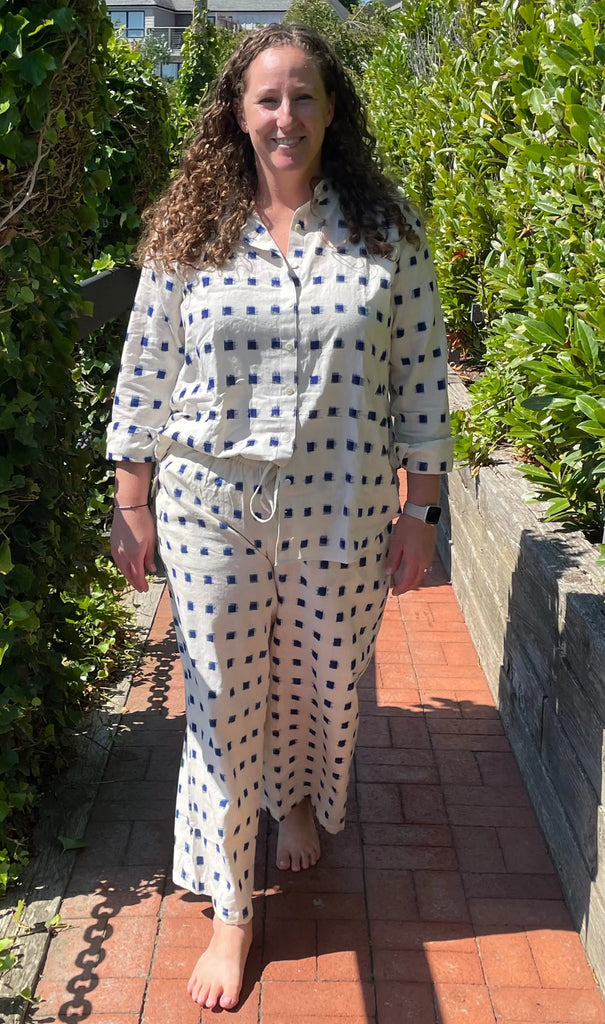 Shore Pant - Ikat Squares by And For Good And For Good