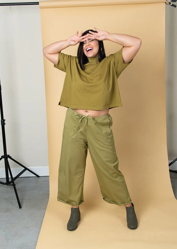 Shore Pant - Olive Oil Twill by And For Good And For Good