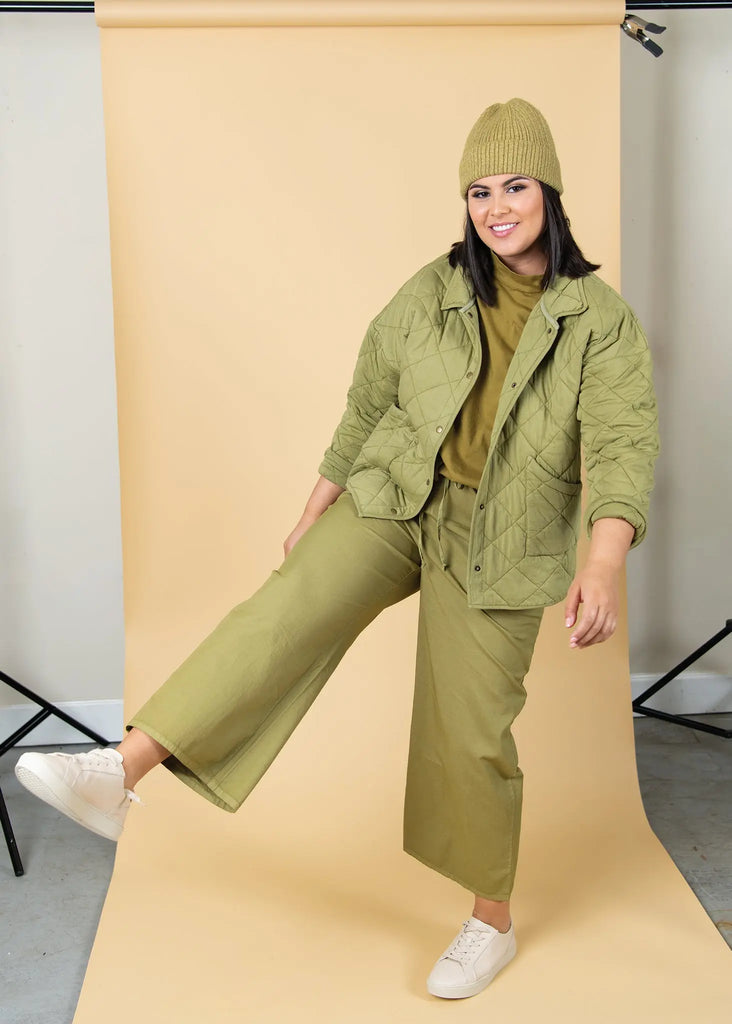 Shore Pant - Olive Oil Twill by And For Good And For Good