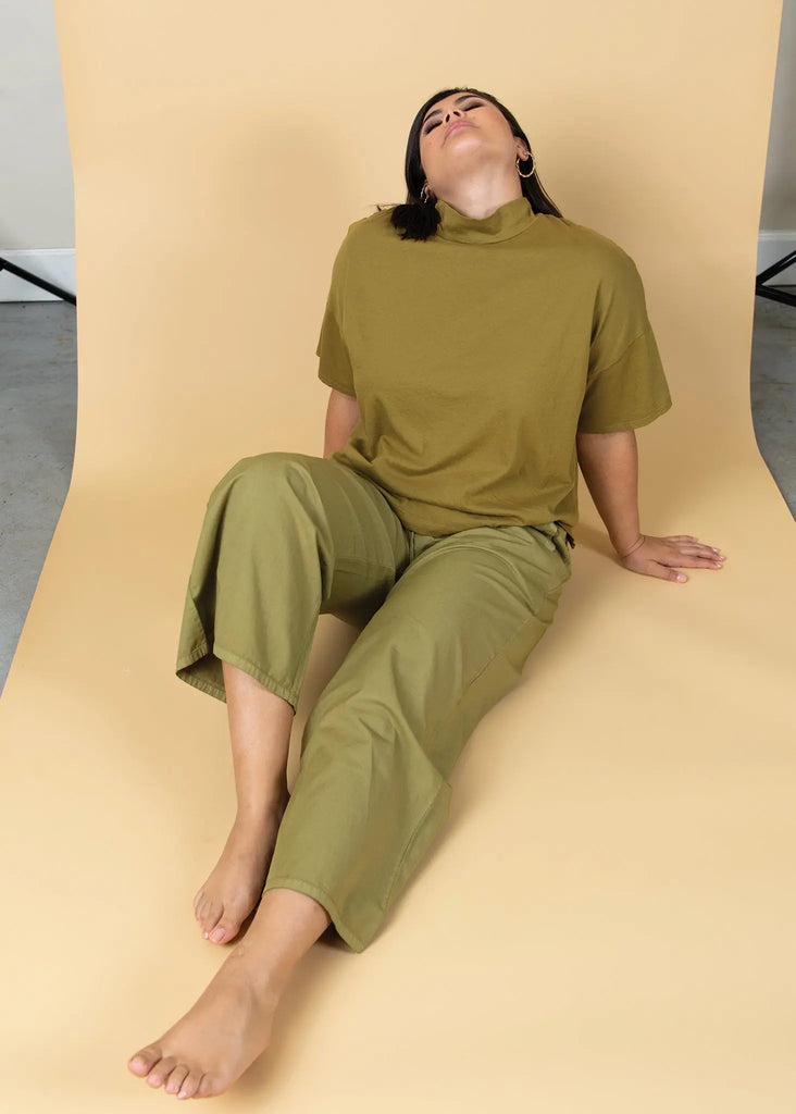 Shore Pant - Olive Oil Twill by And For Good And For Good