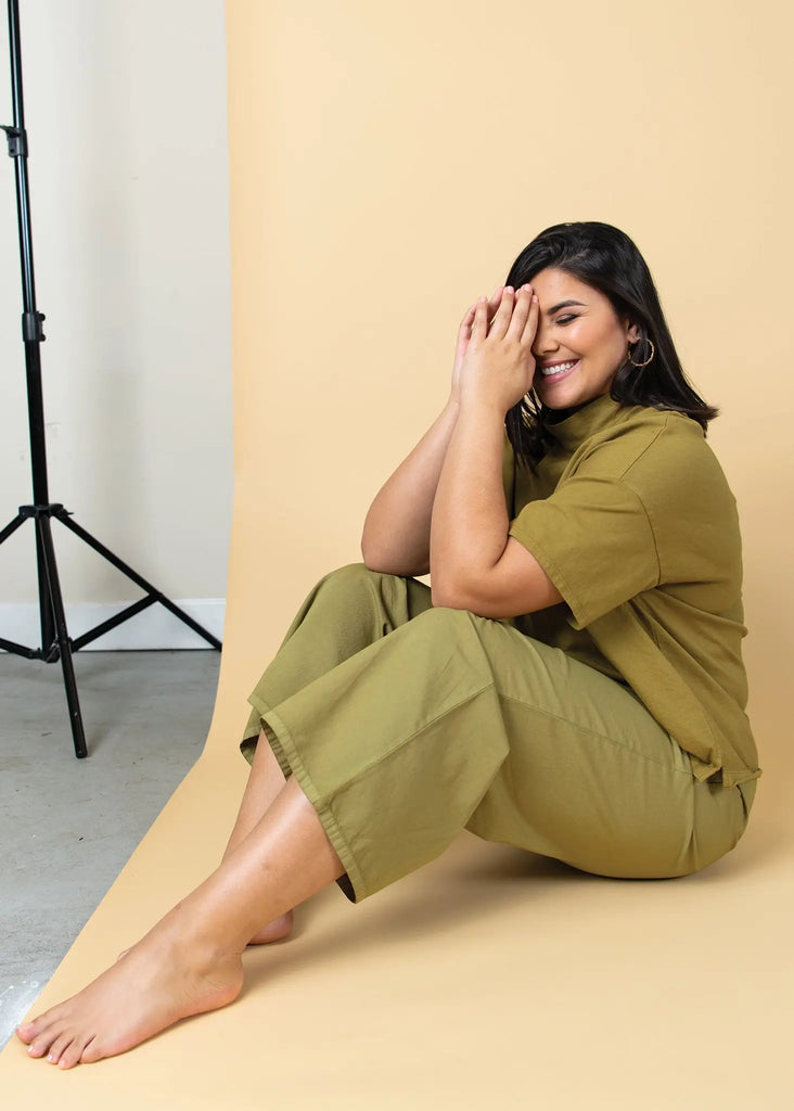 Shore Pant - Olive Oil Twill by And For Good And For Good